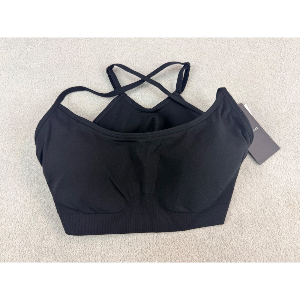 Fabletics Black Seamless Adjustable Crossback Sports Bra XL BA2500638-0001-36200